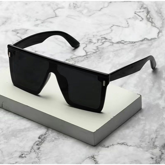 COPY - Men's Full Oversized Flat Frame Square Sunglasses - Picture 5 of 6